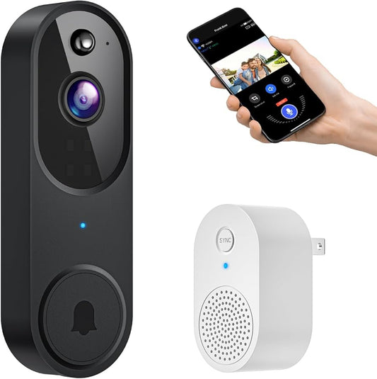Smart AI WiFi Video Doorbell with Two-Way Intercom & Night Vision