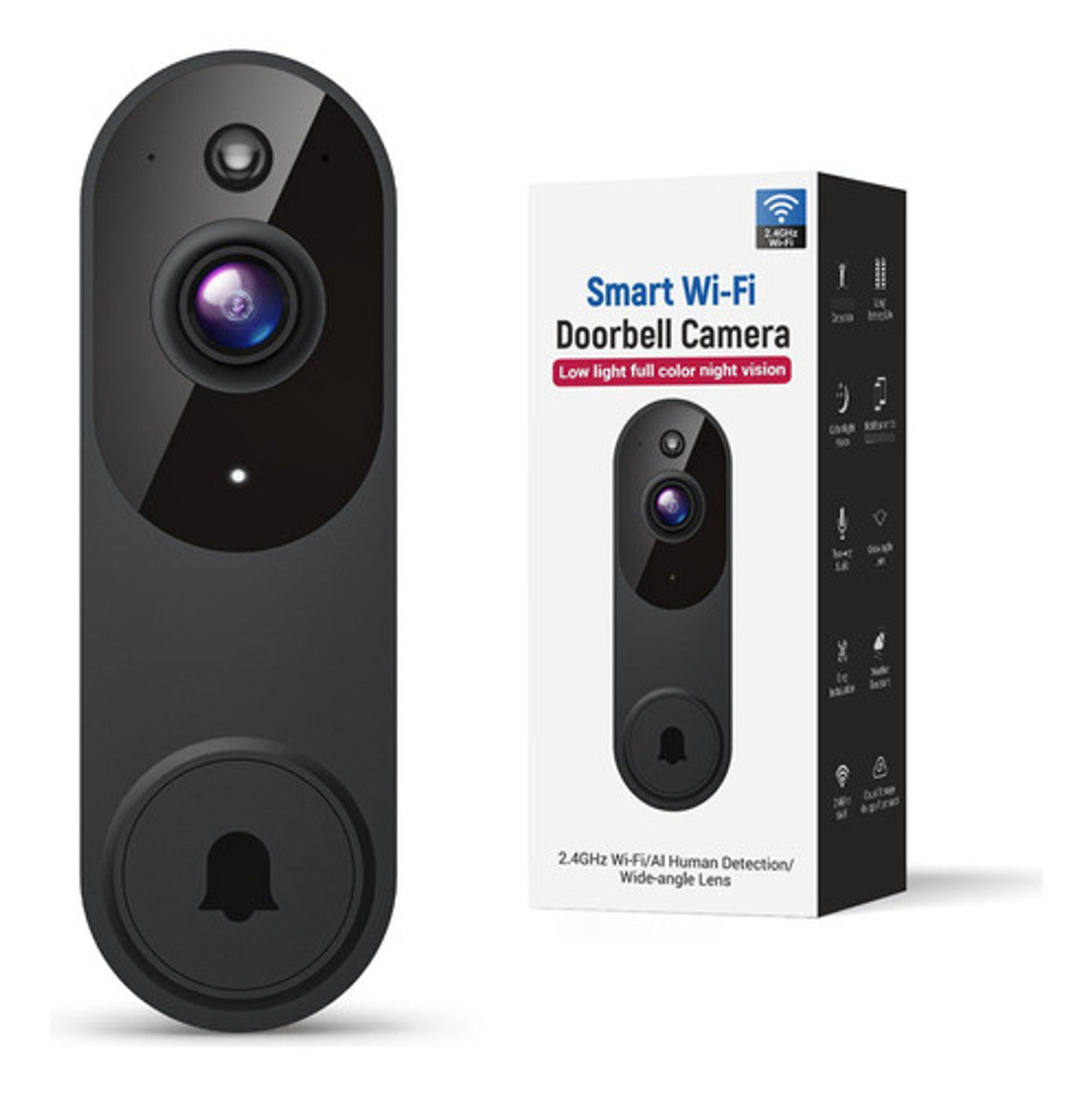 Smart AI WiFi Video Doorbell with Two-Way Intercom & Night Vision
