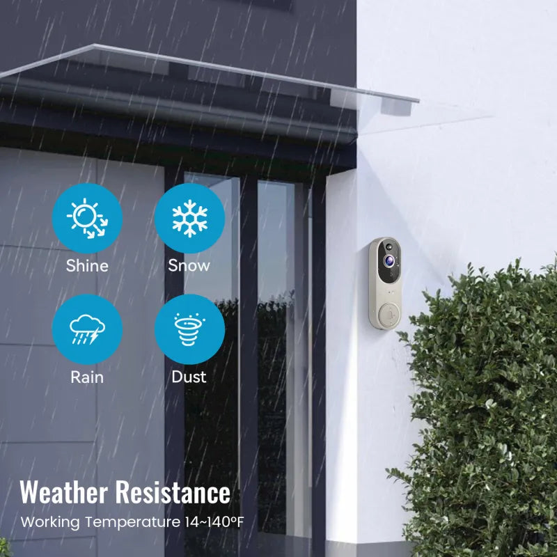 Smart AI WiFi Video Doorbell with Two-Way Intercom & Night Vision
